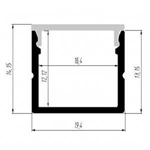 Profil din aluminiu pentru banda LED LMC-408 19.4*14.15mm 2m/PC Furniturre