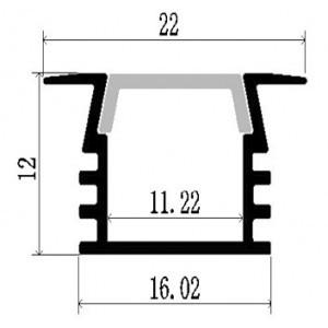 Profil din aluminiu pentru banda LED LMC-2212 16.02x12.00mm 2m/PC Furniturre