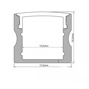 Alluminium profile Profil L038 15.35x17mm 2m/set