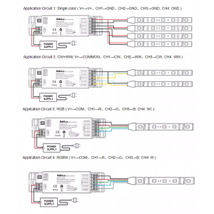 copy of DLV003 4 in 1 controller for DIM/CCT/RGB/RGBW/RGBW+WW, 12-24VDC , 4CH*6A