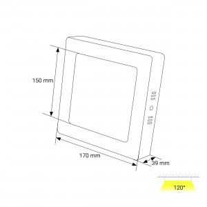 Square Ceiling Panel Mounted TS-P0312 (12W)