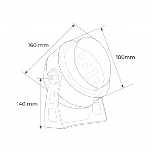 Round TV Wall Washer LM TV - D180*235 41W IP66 15degrees